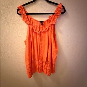 Torrid Orange Eyelet Blouse